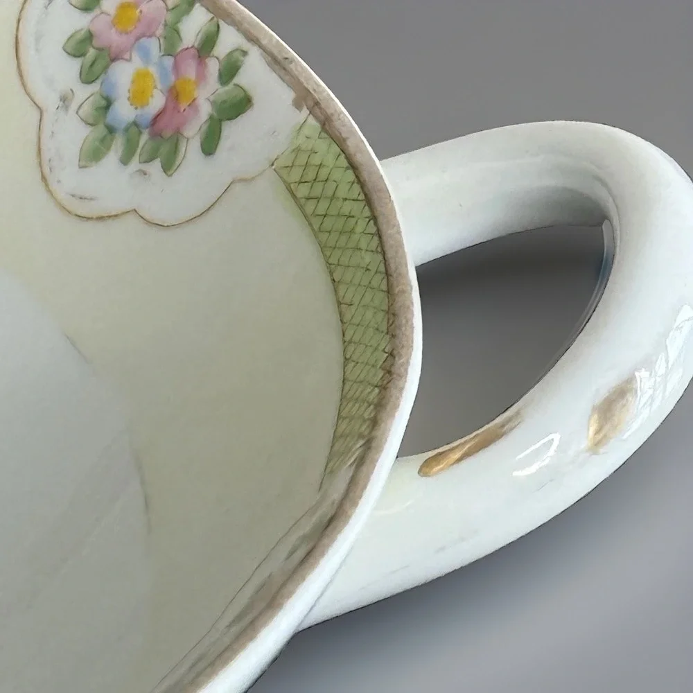 Antique Hand Painted Nippon Serving China bowl floral 9